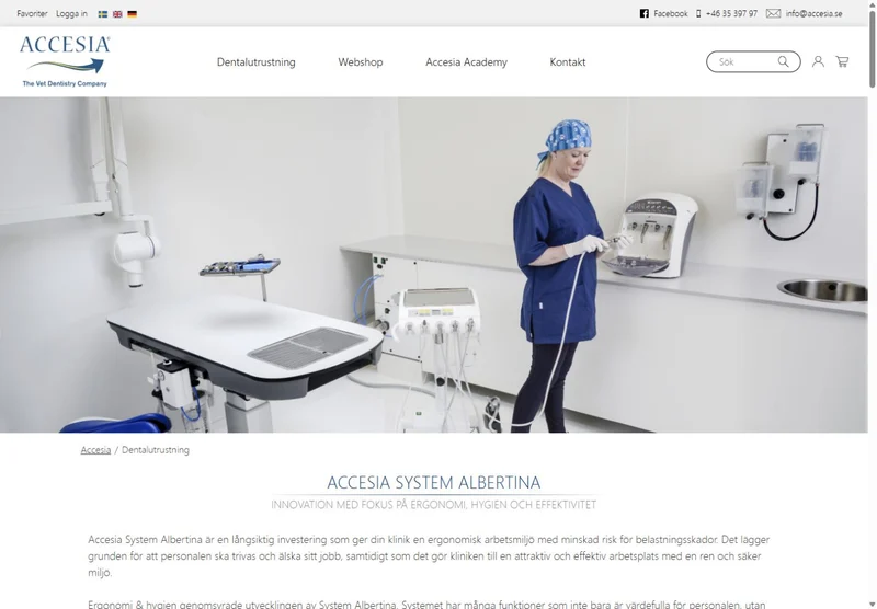 Accesia — A closer look at the dental-equipment presentation.
