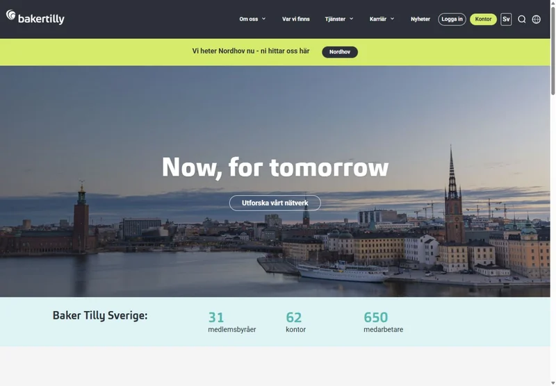 Screenshot of the Baker Tilly website