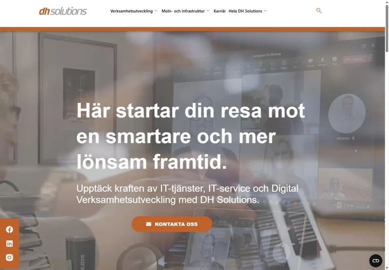 Screenshot of the DH Solutions website