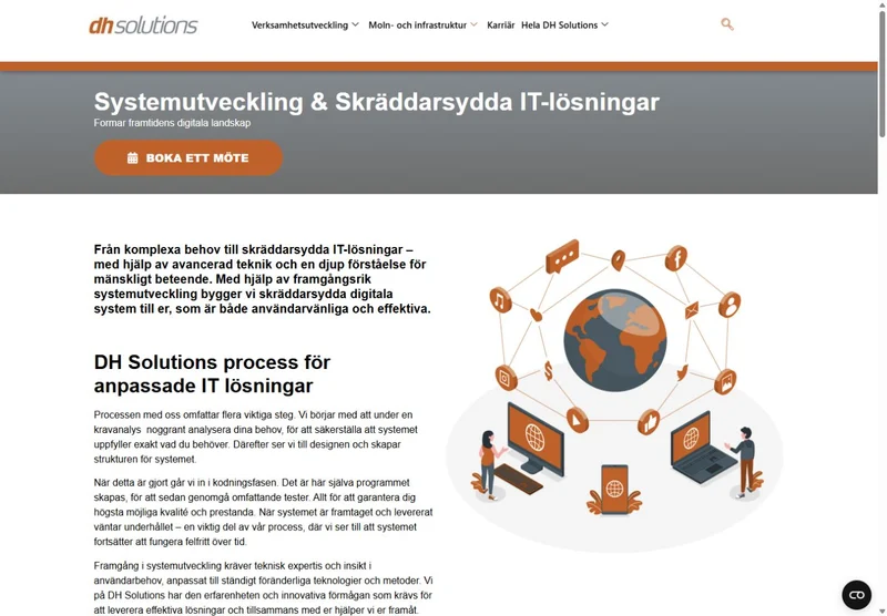 DH Solutions — The software-development service page.