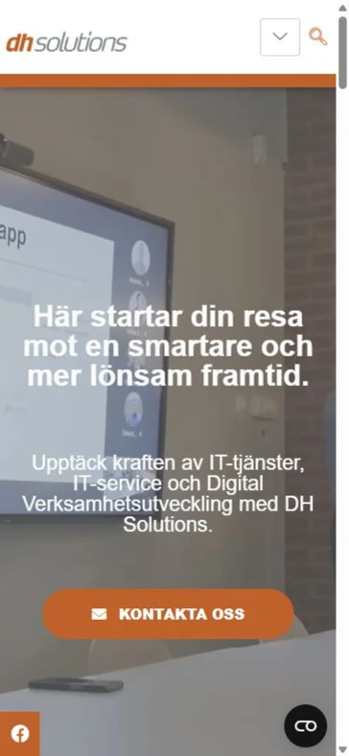DH Solutions — mobile homepage