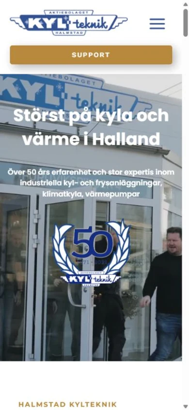 Halmstad Kylteknik — mobile homepage